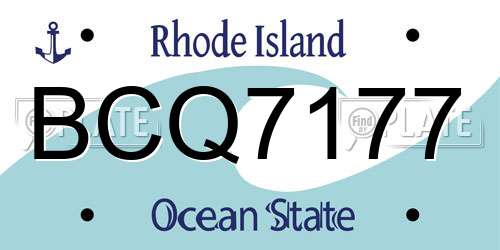 BCQ7177 Rhode Island License Plate