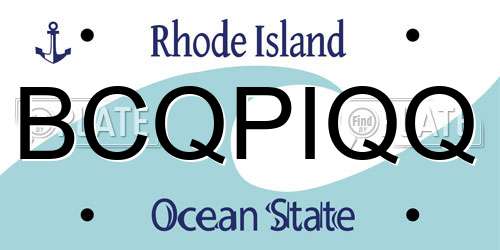 BCQPIQQ Rhode Island License Plate