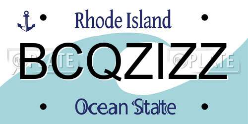 BCQZIZZ Rhode Island License Plate
