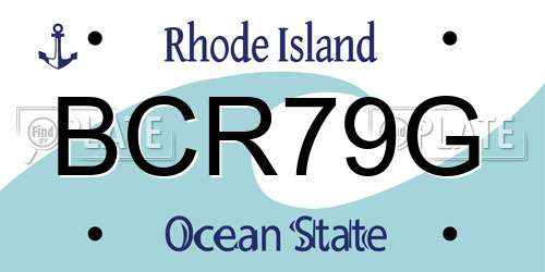 BCR79G Rhode Island License Plate