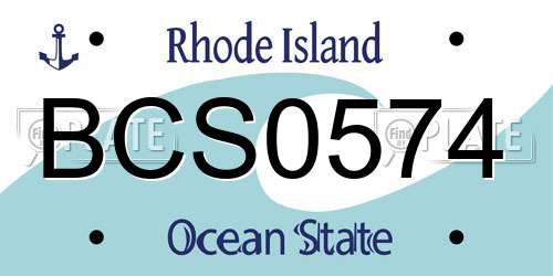 BCS0574 Rhode Island License Plate