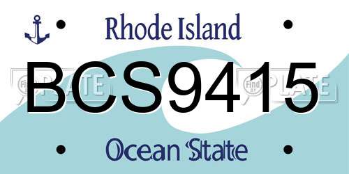 BCS9415 Rhode Island License Plate