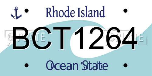 BCT1264 Rhode Island License Plate