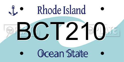 BCT210 Rhode Island License Plate