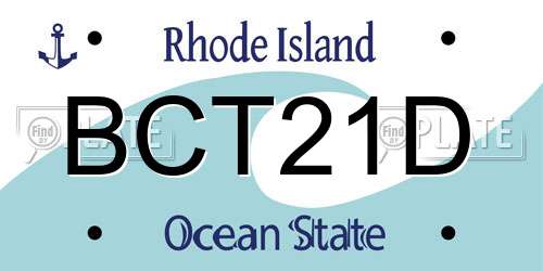 BCT21D Rhode Island License Plate