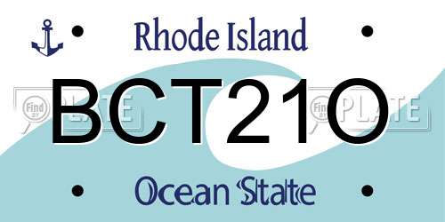 BCT21O Rhode Island License Plate