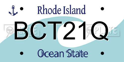 BCT21Q Rhode Island License Plate