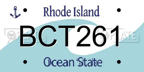 BCT261 Rhode Island License Plate
