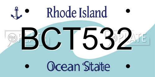 BCT532 Rhode Island License Plate