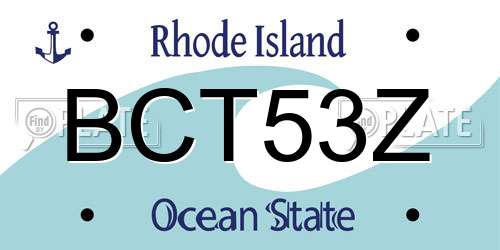 BCT53Z Rhode Island License Plate