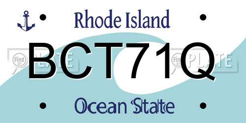 BCT71Q Rhode Island License Plate