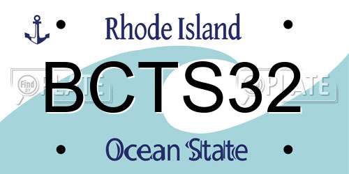 BCTS32 Rhode Island License Plate