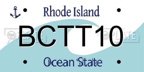 BCTT10 Rhode Island License Plate