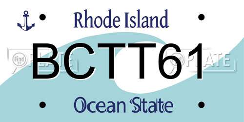 BCTT61 Rhode Island License Plate