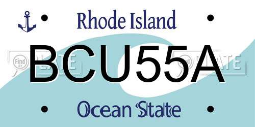 BCU55A Rhode Island License Plate