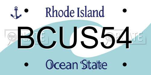 BCUS54 Rhode Island License Plate