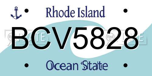 BCV5828 Rhode Island License Plate