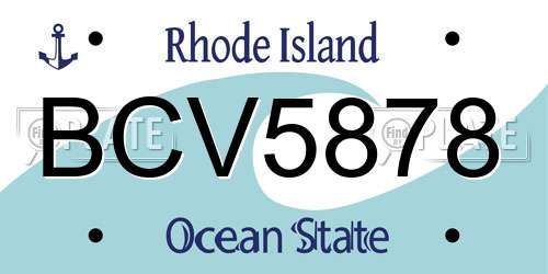 BCV5878 Rhode Island License Plate