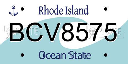 BCV8575 Rhode Island License Plate