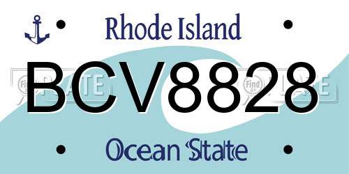 BCV8828 Rhode Island License Plate