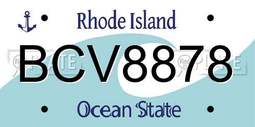 BCV8878 Rhode Island License Plate