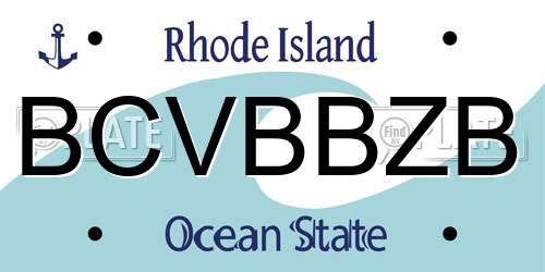 BCVBBZB Rhode Island License Plate