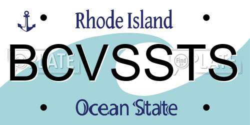 BCVSSTS Rhode Island License Plate