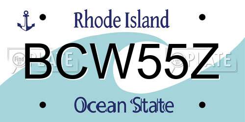 BCW55Z Rhode Island License Plate