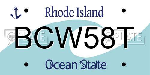 BCW58T Rhode Island License Plate