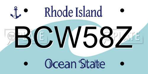 BCW58Z Rhode Island License Plate
