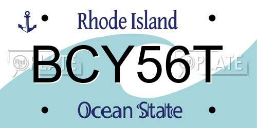 BCY56T Rhode Island License Plate
