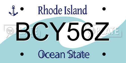 BCY56Z Rhode Island License Plate