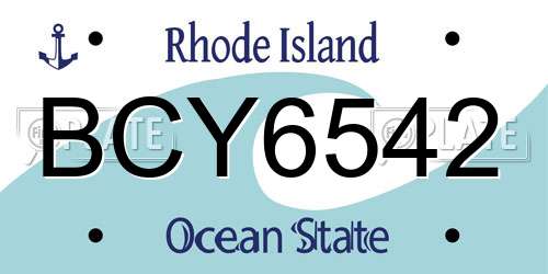 BCY6542 Rhode Island License Plate