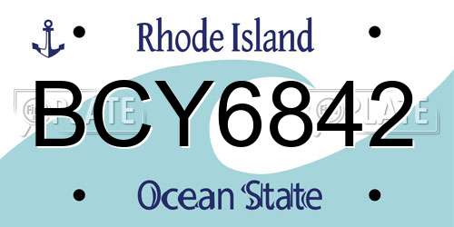 BCY6842 Rhode Island License Plate