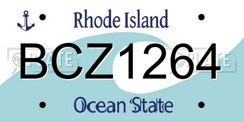 BCZ1264 Rhode Island License Plate