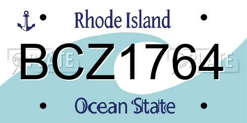 BCZ1764 Rhode Island License Plate