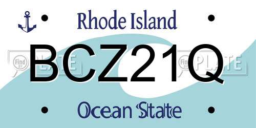 BCZ21Q Rhode Island License Plate
