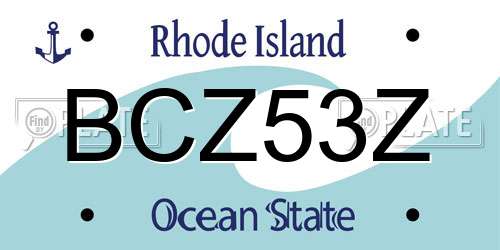 BCZ53Z Rhode Island License Plate