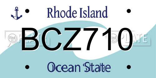 BCZ710 Rhode Island License Plate