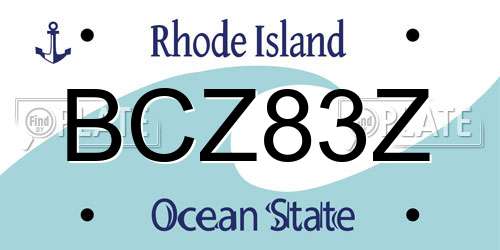 BCZ83Z Rhode Island License Plate