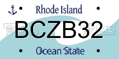 BCZB32 Rhode Island License Plate