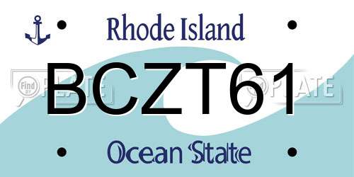 BCZT61 Rhode Island License Plate