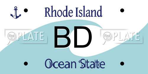 BD Rhode Island License Plate