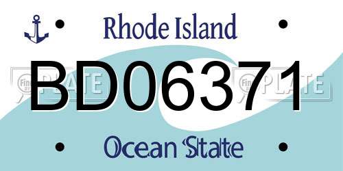 BD06371 Rhode Island License Plate