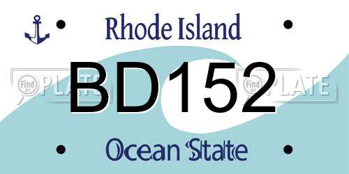 BD152 Rhode Island License Plate