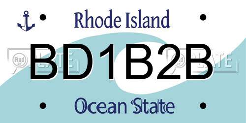 BD1B2B Rhode Island License Plate