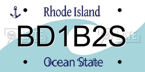 BD1B2S Rhode Island License Plate