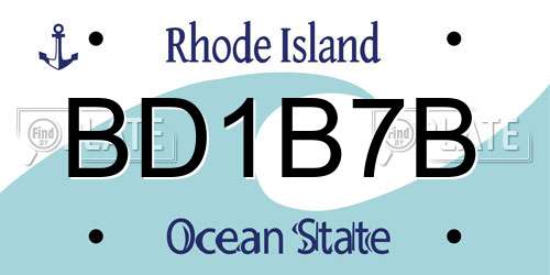BD1B7B Rhode Island License Plate