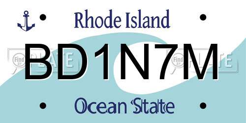 BD1N7M Rhode Island License Plate