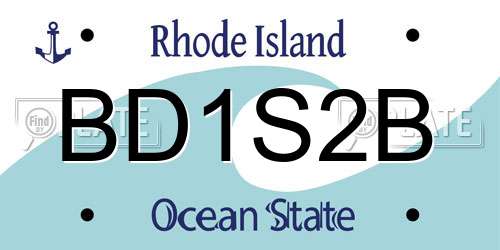 BD1S2B Rhode Island License Plate